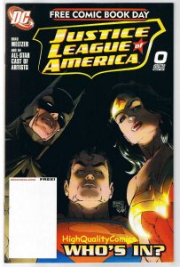 JUSTICE LEAGUE of AMERICA #0, FCBD, Promo, 2007, NM, Wonder Woman, Batman, JLA