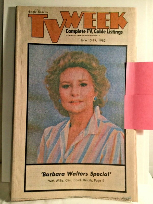 TV Week Magazine 1982 CLINT EASTWOOD BARBARA WALTERS JUNE 13 - 19th 