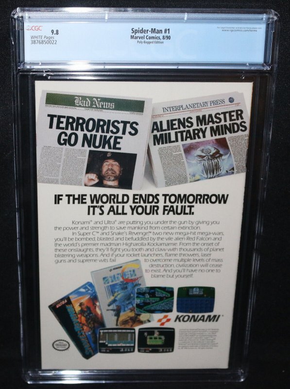 Spider-Man #1 - Todd McFarlane Poly-bag Edition - Newsstand - CGC 9.8 - 1990