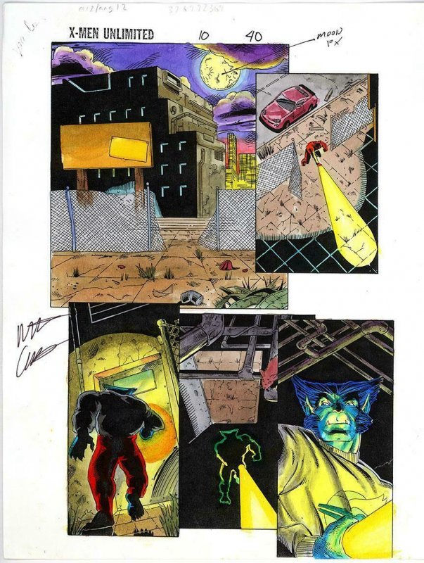 X-MEN UNLIMITED 10 PAGE 40 COLOR GUIDE ORIGINAL ART WATERCOLOR MATT WEBB BIN