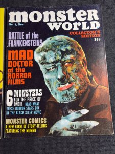 1964/65 MONSTER WORLD Magazine #1 & 3 FN+ 6.5 Curse of Frankenstein / Werewolf