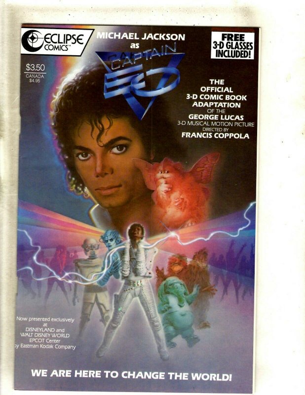 Michael Jackson As Captain EO NM Eclipse Comic Book W/ GLASSES Epcot Disney HJ9