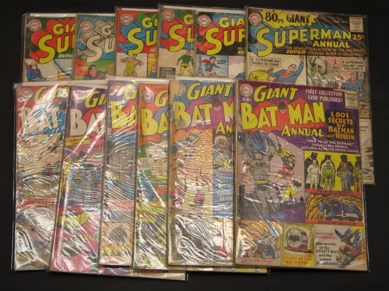 BATMAN AND SUPERMAN ANNUALS LOT (1960-1964)