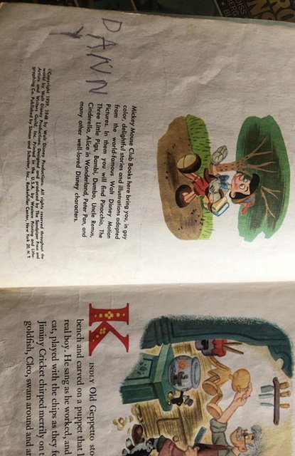 1939 Pinocchio Book with Color Illustrations from the Motion