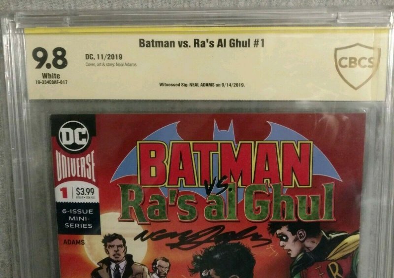 Batman vs. Ra's Al Ghul #1 CBCS 9.8 Neal Adams Signed 