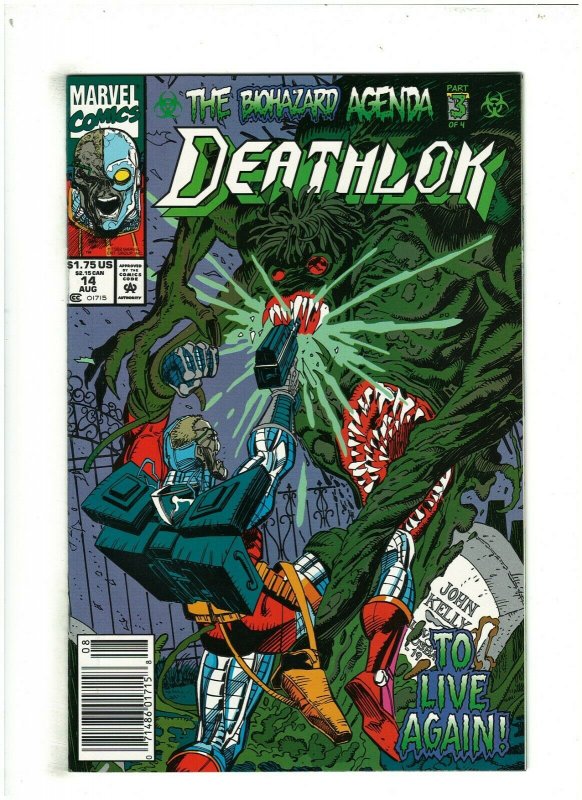 Deathlok #14 VF/NM 9.0 Newsstand Marvel Comics 1992.