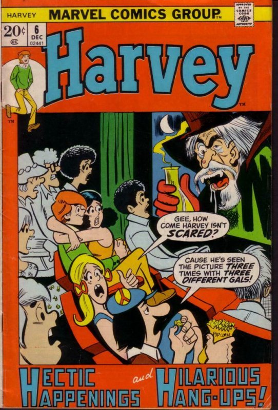 HARVEY COMICS #6 FINAL ISSUE HORROR COVER MARVEL 1972 VG/FN