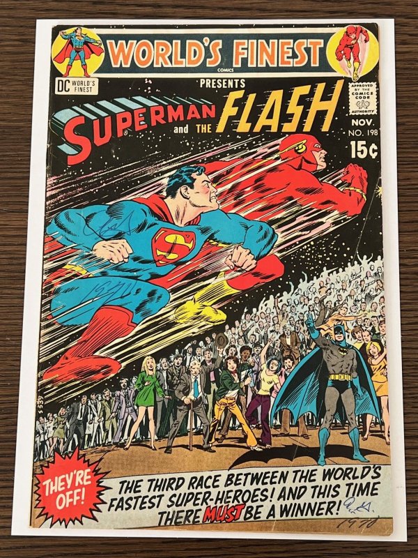 World's Finest Comics #198 (1970). VG-. 3rd Superman-Flash race!