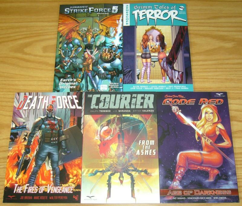 Lot of (5) Zenescope TPBs - grimm fairy tales - jurassic strike (value: $75.95)