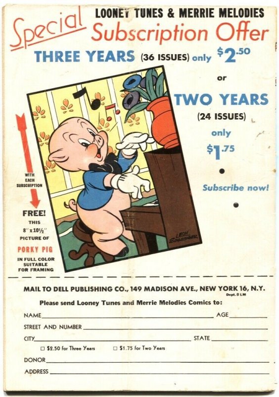 LOONEY TUNES AND MERRIE MELODIES #34-1944-BUGS BUNNY-PORKY PIG-DELL 