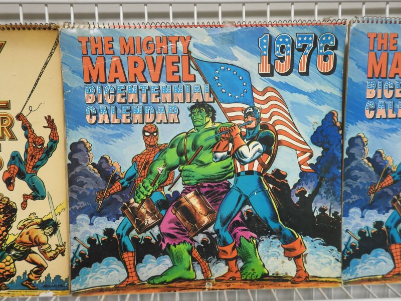 Lot of 8 Marvel Calendars!!!! 1975-1979 with duplicates!!!
