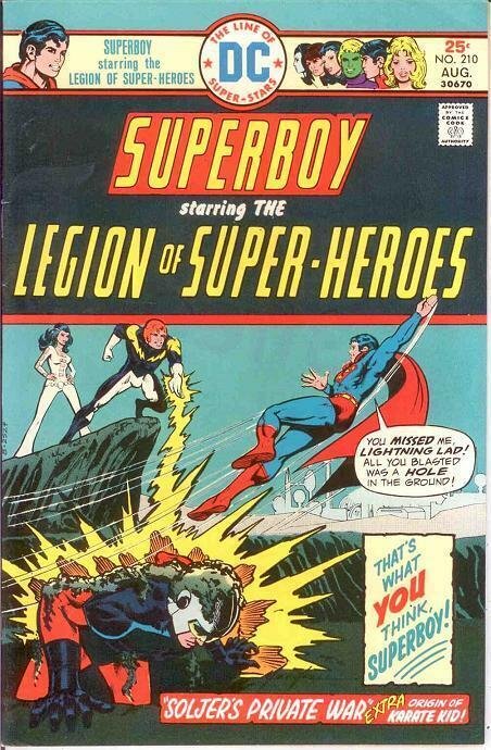 SUPERBOY 210 VF+ Origin Karate KId  August 1975 COMICS BOOK