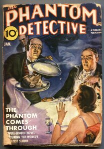 PULP:  Phantom Detective 1/1940-Severed head cover-Wild Hero Pulp magazine