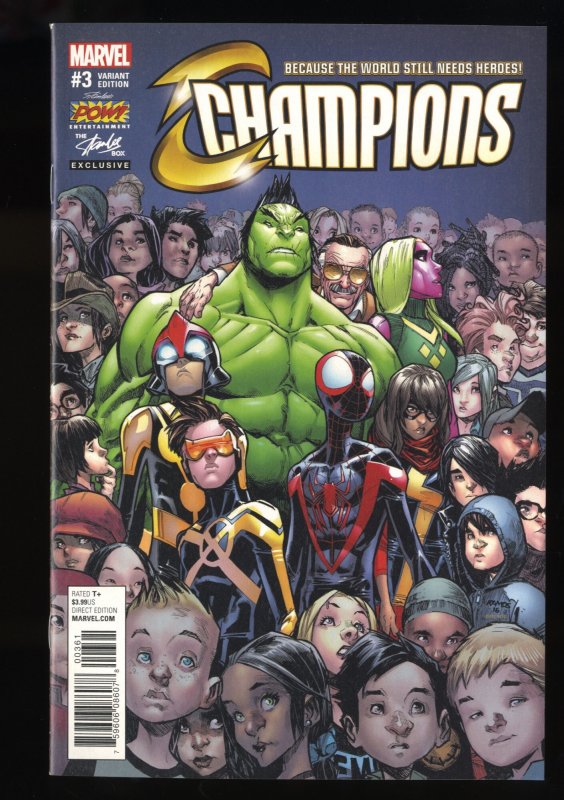 Champions #3 VF/NM 9.0 Stan Lee Box Variant