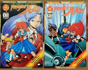 PROJECT A-KO #1-2 (Malibu 1994) HIGH-GRADE Set of 2 MANGA Mini Series Premiere