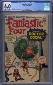 FANTASTIC FOUR #5 CGC 6.0 1ST DOCTOR DOOM JACK KIRBY