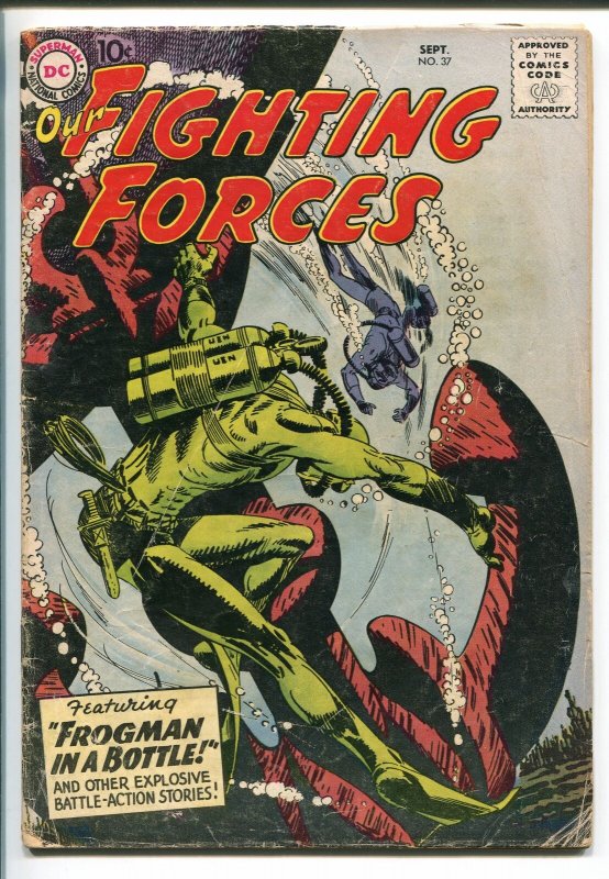 OUR FIGHTING FORCES #37-1958-DC-FROGMAN COVER-11TH AIRBORNE DIVISION-vg minus