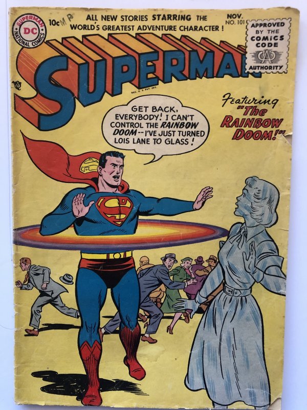 Superman 101(1955)Lex Luther story!reader-missing cntrfold(2 Pgs)