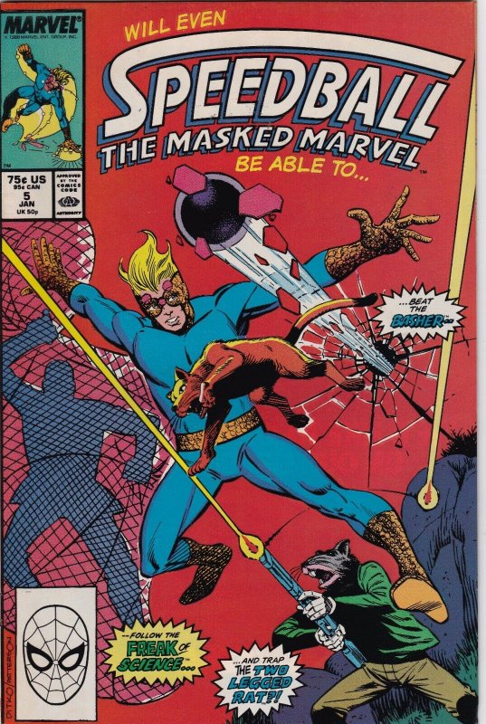 Marvel Comics! Speedball: The Masked Marvel! Issue 5!