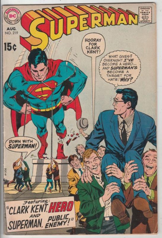 Superman #219 (Aug-69) FN+ Mid-High-Grade Superman