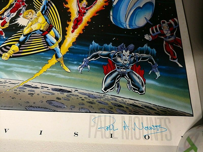 1992 MARVEL COMICS MASTER VISION POSTER 37.5 X 20 LIM AUSTIN MOUNTS