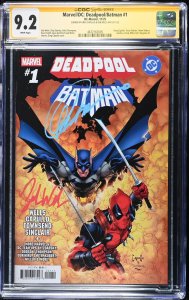 DEADPOOL BATMAN #1 MAIN MARVEL GREG CAPULLO & ZEB WELLS SIGNED CGC SS 9.2 NM