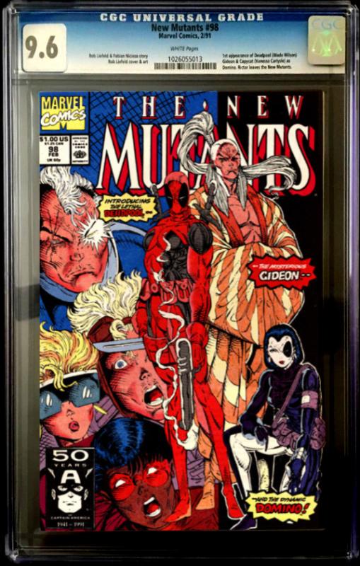 New Mutants #98 CGC Graded 9.6 1st App of Deadpool, Gideon & Domino