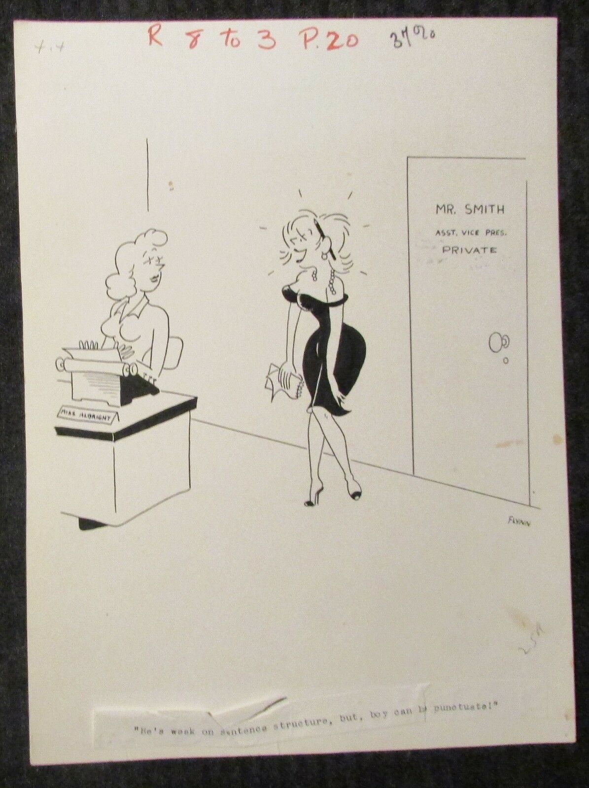 JOHN FLYNN Office Cartoon Humour Gag 9x12