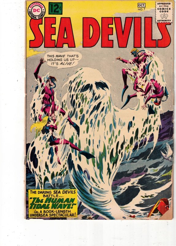 Sea Devils #7 (1962) The Human Title Wave! Russ Heath art! GD+ Scuba Heroes Wow!