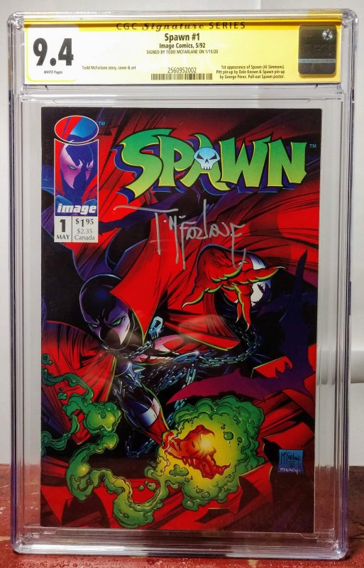 Spawn #1, CGC 9.4 Signed by T. McFarlane