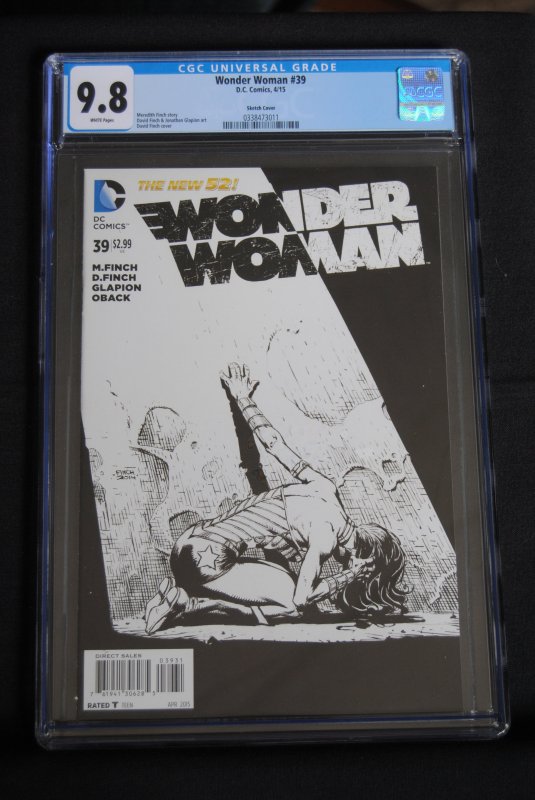 Wonder Woman #39, CGC 9.8, Sketch Cover. White pages.