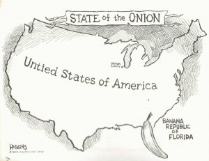 State of the Onion USA Banana Republic of Florida Newspaper art Jack Higgins