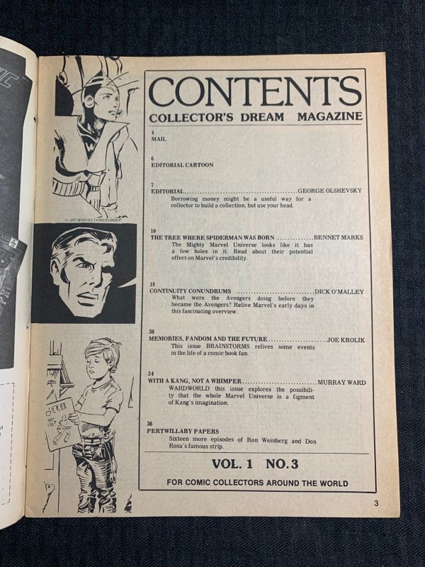 1977 COLLECTOR'S DREAM Magazine #3 VG/FN 5.0 Marvel Continuity