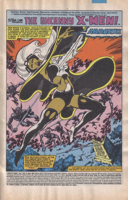 X-MEN CLASSIC #47 (1990) STEVE LIGHTLE | DIRECT EDITION | COPPER AGE