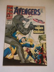 MARVEL: AVENGERS #37, TEAM W/BLACK WIDOW & HAWKEYE VS COLOSSUS, 1967, VF (8.0)!! 