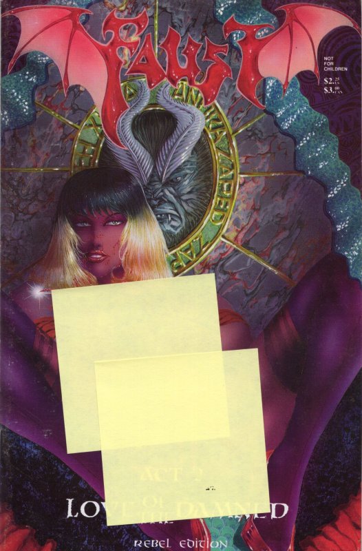 Faust:Love of the Damned #2 Nude(1992)Adult Comic Book Rebel Grade FN+ 6.5