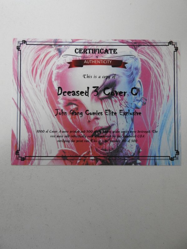 DCeased #3 Comics Elite Cover C (2019) VF/NM Condition! W/ COA!