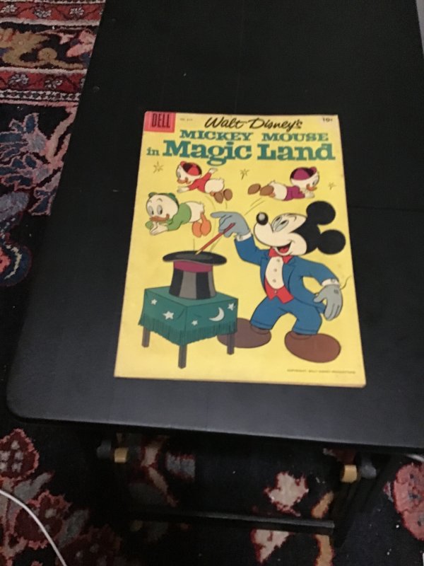 Four Color #819 (1957) Mickey and Magic Land! Scrooge 1 pg trick Mid grade VG/FN