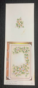 EASTER White & Pink Flowers Looks Like a Book 5x13.5 Greeting Card Art #15