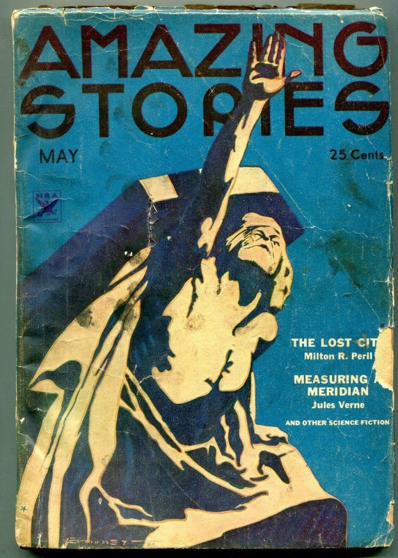 Amazing Stories Pulp May 1934- Jules Verne- Milton Peril G