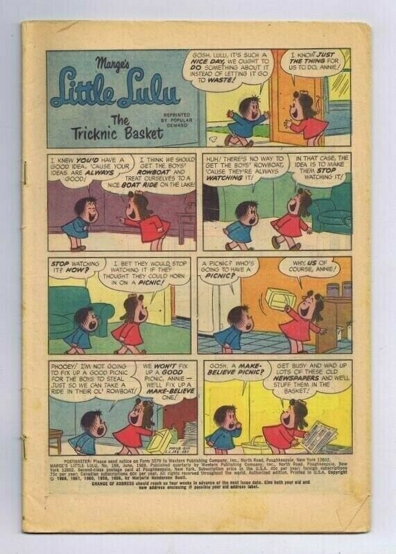 Little Lulu #188 ORIGINAL Vintage 1968 Gold Key Comics (Coverless) 