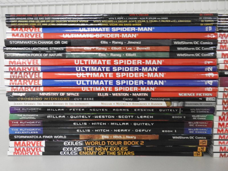 Huge Lot 51 TPB's W/ Spider-Man, Exiles, +More! Avg VF Condition!