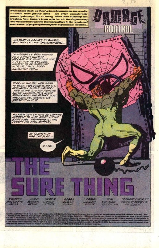 DAMAGE CONTROL #01 (1991) KYLE BAKER | DIRECT EDITION | COPPER AGE