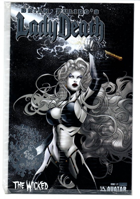 Lady Death Wicked #1/2 Platinum Foil Edition Sealed w/COA - Avatar - NM 