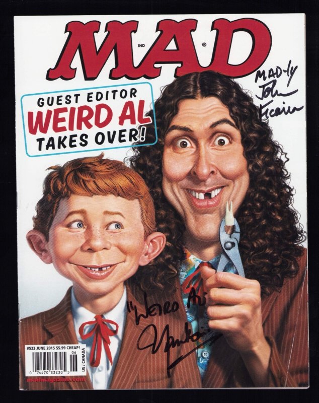 MAD Magazine #533 JUN 2015 (7/7.5) Weird Al Yankovic + John Ficarra Signatures