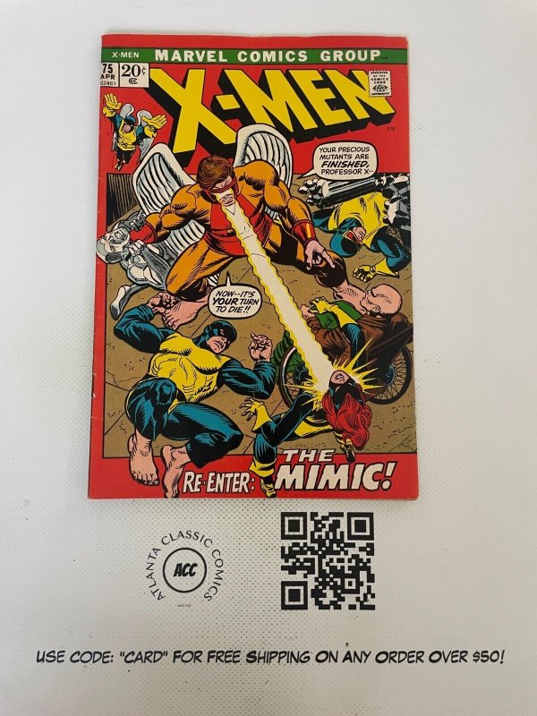 (Uncanny) X-Men # 75 VF Marvel Comic Book Angel Beast Iceman Cyclops 4 J224