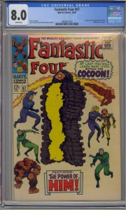 FANTASTIC FOUR #67 CGC 8.0 1ST HIM ADAM WARLOCK CAMEO WHITE PAGES