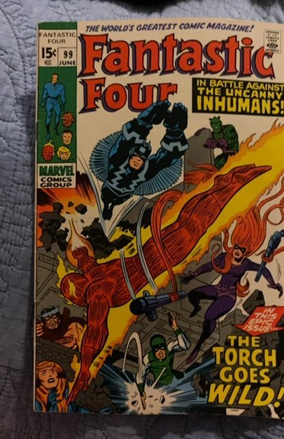 Fantastic Four #99 (1970)vs the inhuman - the torch goes wild
