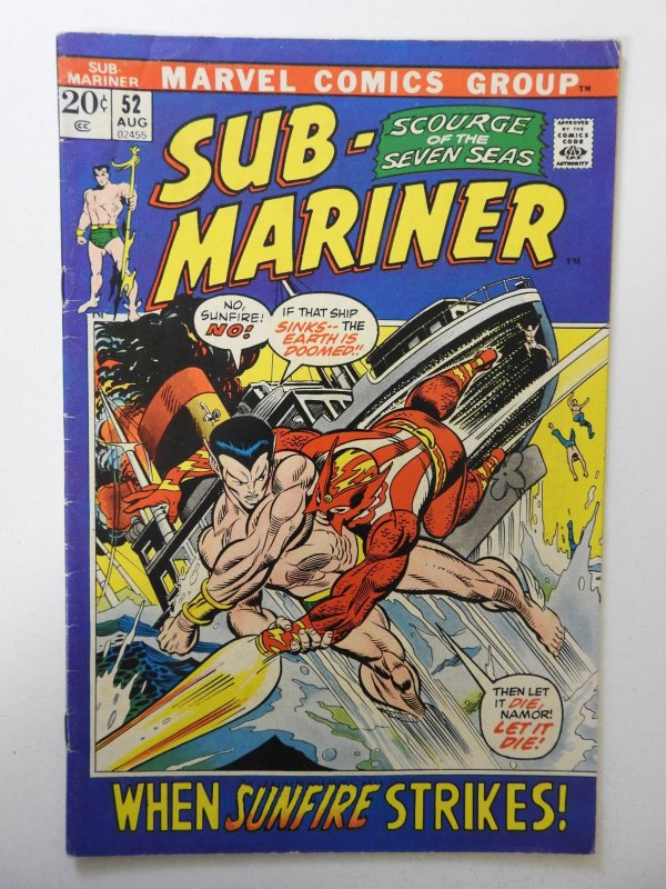 Sub-Mariner #52 (1972) VG Condition moisture stain