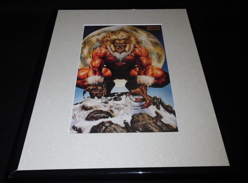 Sabretooth X Men Marvel Masterpiece ORIGINAL 1992 Framed 11x14 Poster Display  